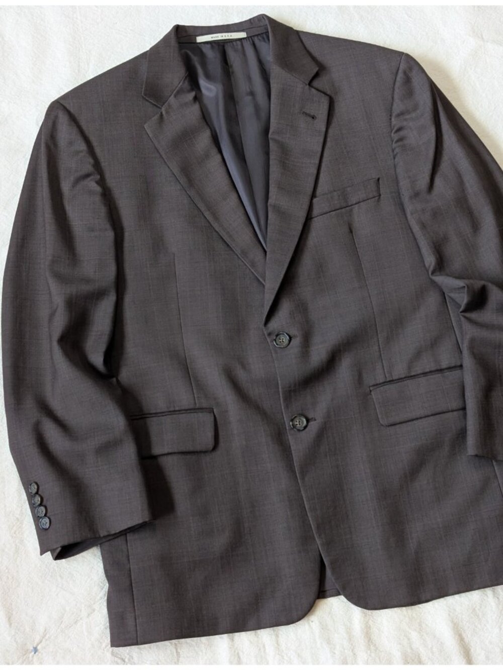 Burberry Vintage 2000s Men's Brown Wool Classic Preppy Blazer USA Made Size 40